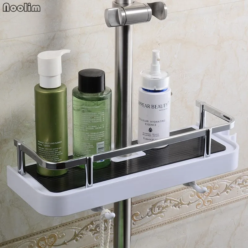 

NOOLIM Rectangle/Round Bathroom Shelves Shower Storage Rack Holder Shampoo Tray Bathroom Shelves Single Tier Shower Head Holder