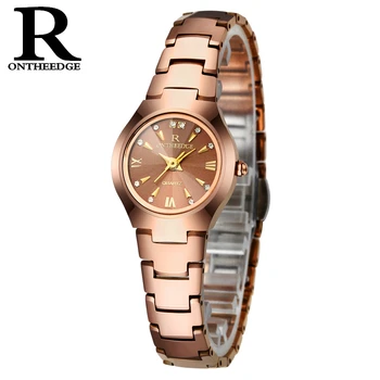 

RONTHEEDGE Luxury Crystal Watch Women Waterproof Rose Gold Steel Strap Ladies Wrist Watches Top Brand Bracelet Clock Relogio