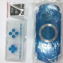 Прозрачный синий для PSP1000 PSP2000 PSP3000 старой версии игровой консоли Замена Полный Корпус чехол с пуговицы комплект