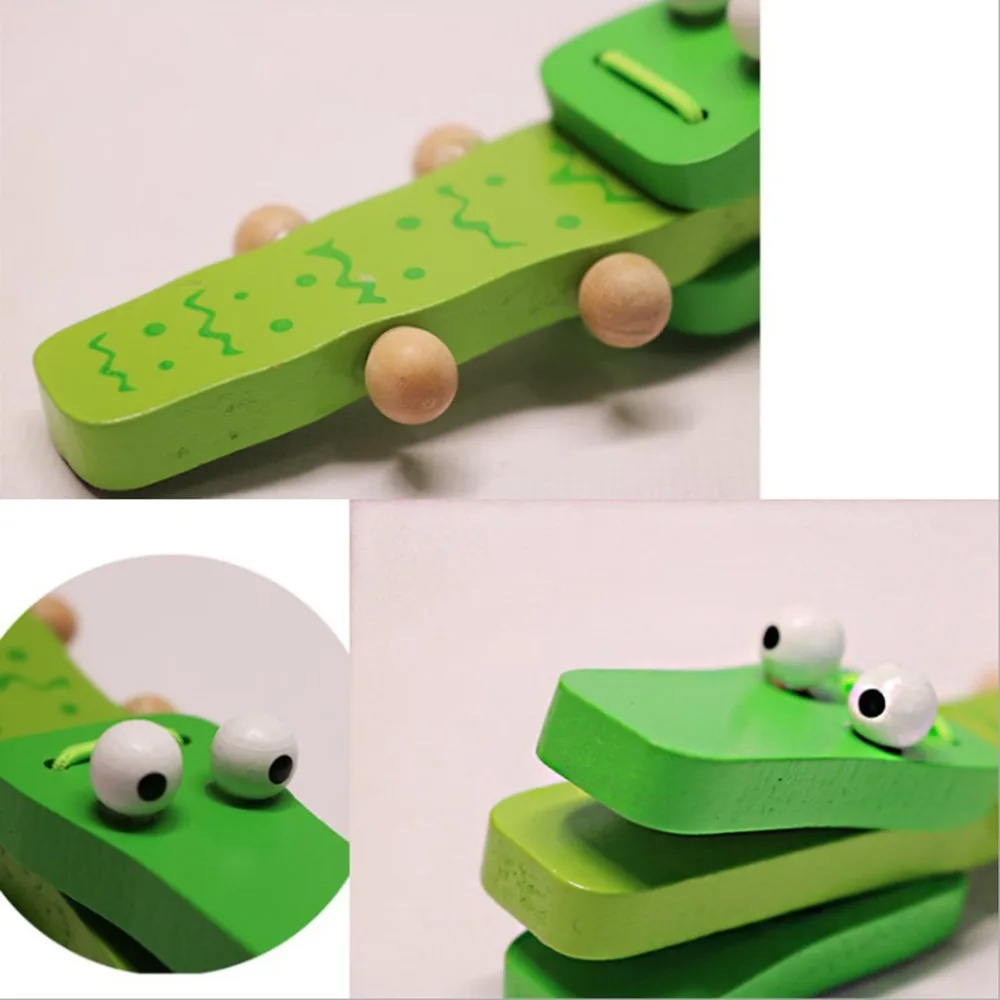 ОРФ мира в форме крокодила деревянные кастаньеты детский музыкальный инструмент мультфильм детские музыкальные образовательное оборудование игрушка-погремушка