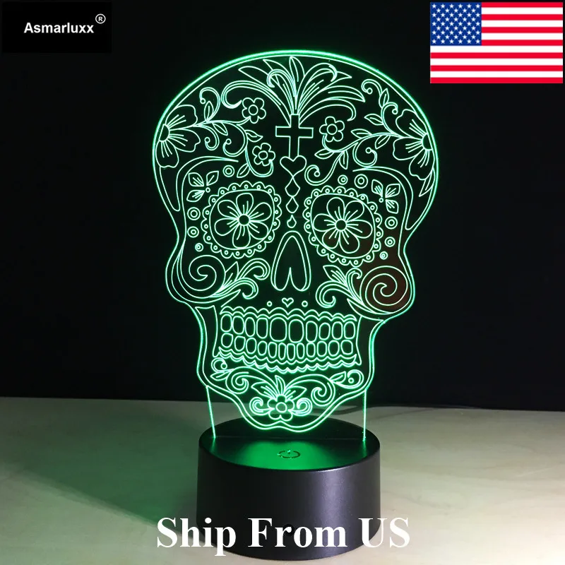 Asmarluxx skull 3d led lamp0003