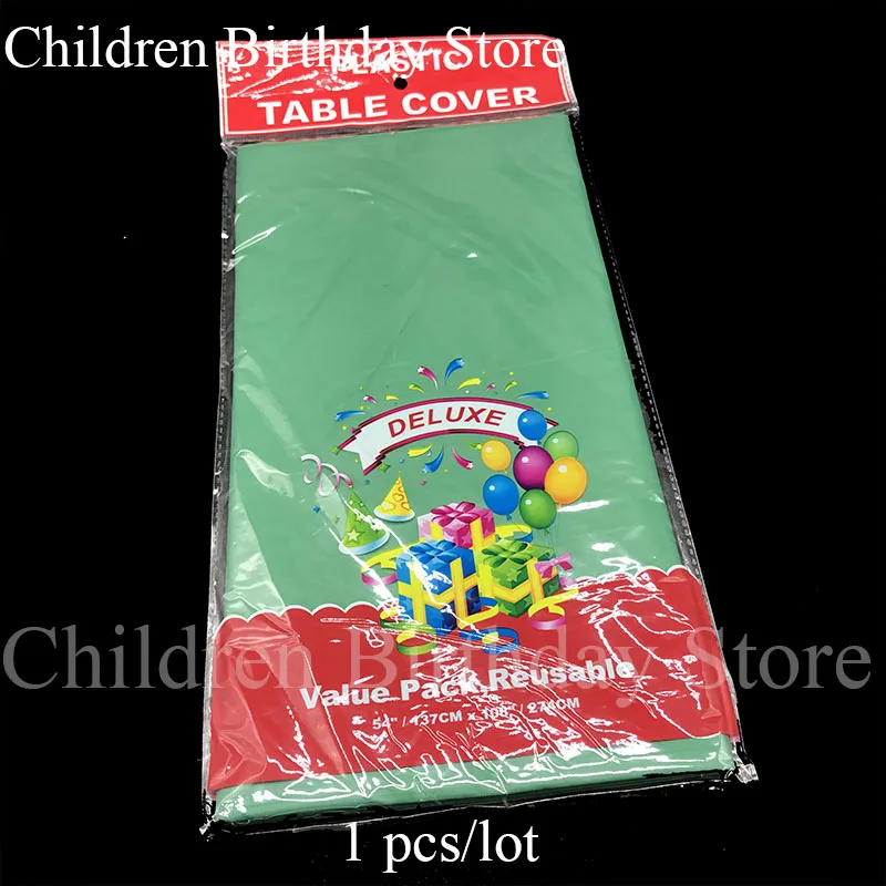 

1pcs/lot green disposable plastic tablecloths plain color birthday party decorations green plastic tablecloths green table cover