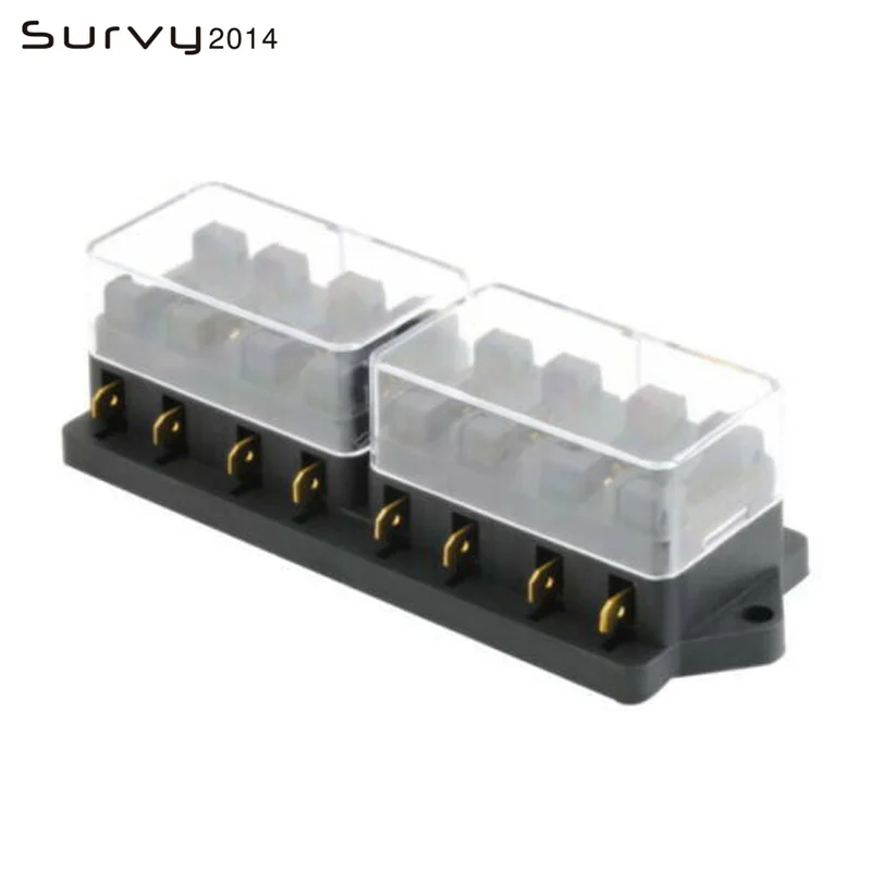 

8 Way Fuse Box Block Fuse Holder Box Car Vehicle Circuit Automotive Blade 250V Car Fuse Accessory Tool