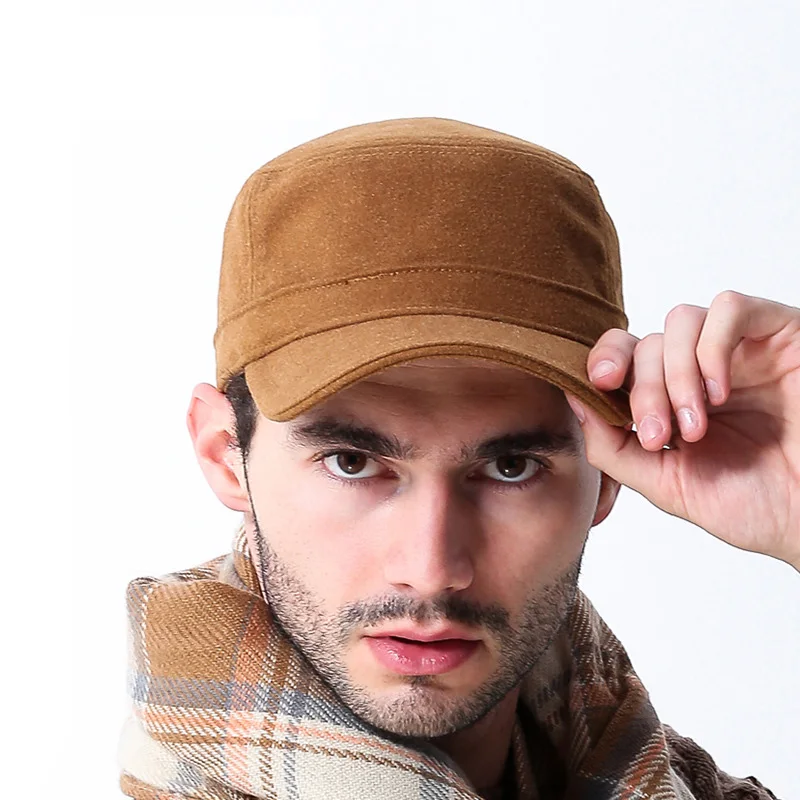 Winter Hats Baseball Cap Warm Woolen Thick Caps for Men Cotton Hat