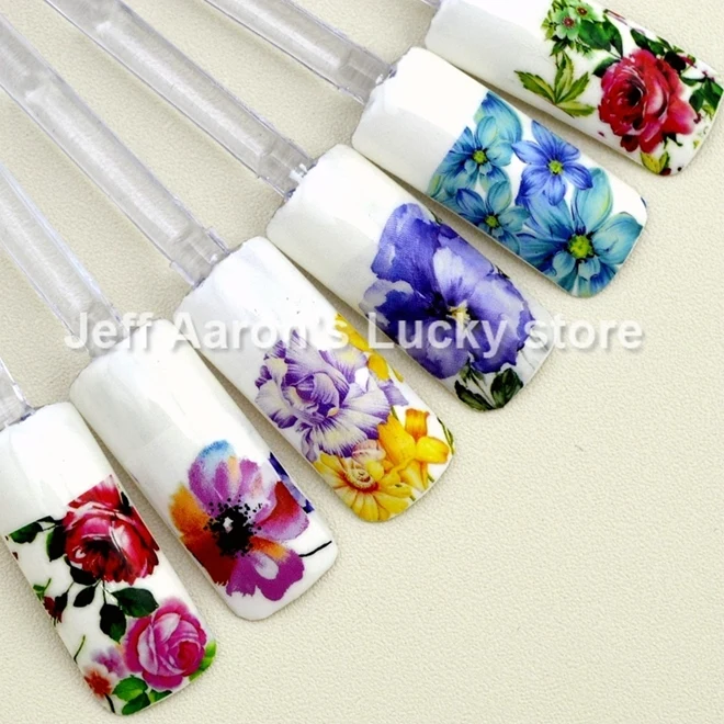 

20 sheets water transfer nail polish stickers decals for nail art tips decorations styling tools Beauty flower design