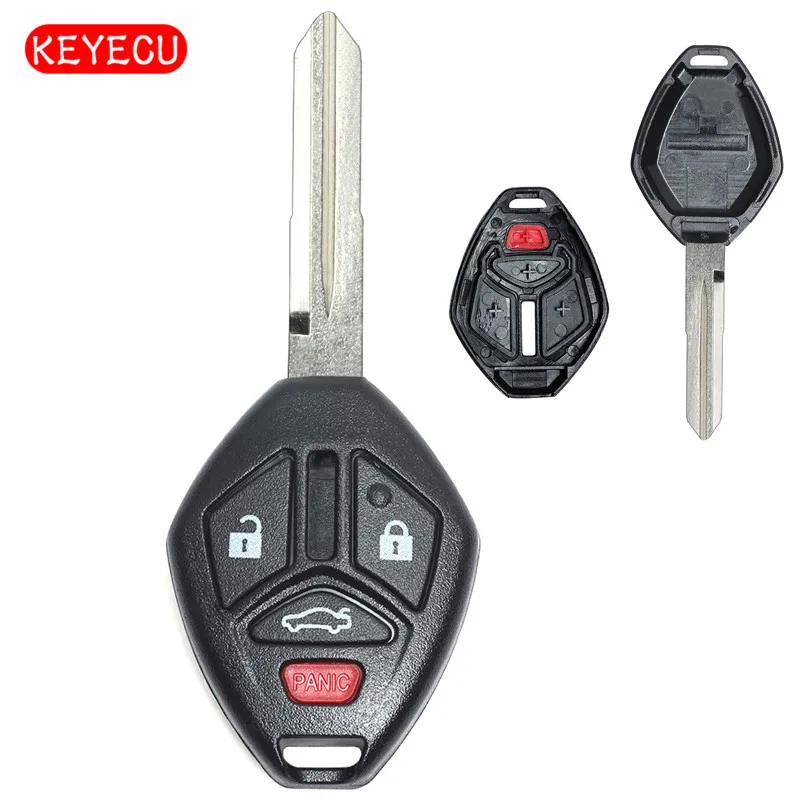 

Keyecu Keyless Remote Key Shell Case Fob 4 Button for Mitsubishi Eclipse 2006 2007 2008 Car Key Shell Case Cover