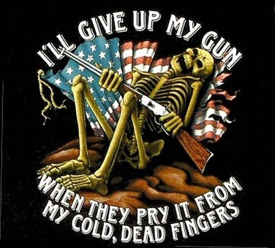 GIVE UP MY GUN PRY MY FINGERS OFF TEE SHIRT SIZE M adult T24  flag