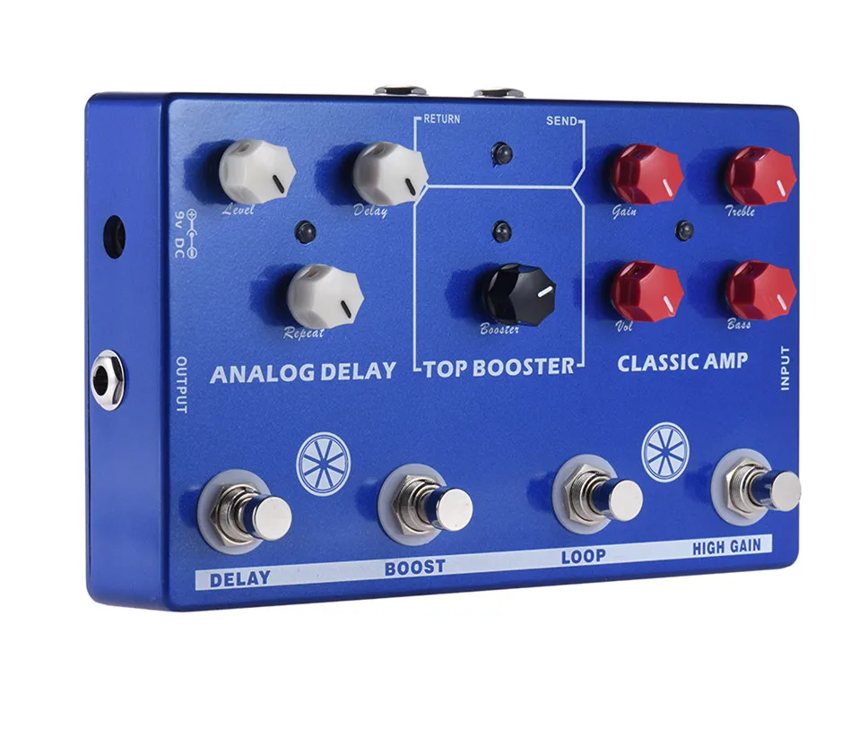 

Guitar accessories TONE MAKER guitar pedal 4 in 1 AMP Simulate/LOOP/Booster/delay guitar effect pedal And True Bypass