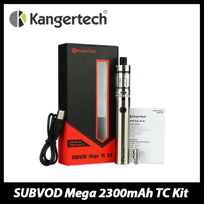 

100% Original Kanger SUBVOD Mega Electronic Cigarette Kit with TC Mod Battery 2300mAh and 4ml TOPTANK Mini Atomizer Vaporizer