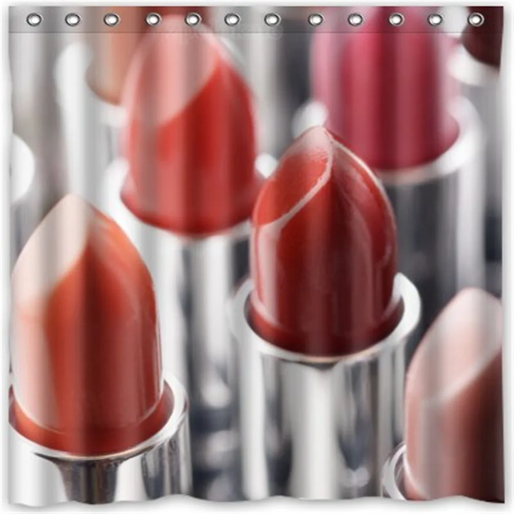 Lipsticks Cosmetics Beautiful Design Waterproof Fabric Polyester Bathroom shower curtain | Дом и сад