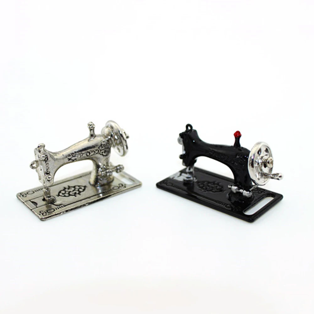 1/12 Dollhouse Miniature Accessories Mini Sewing Machine Head Simulation Furniture Model Toys for Doll House Decoration