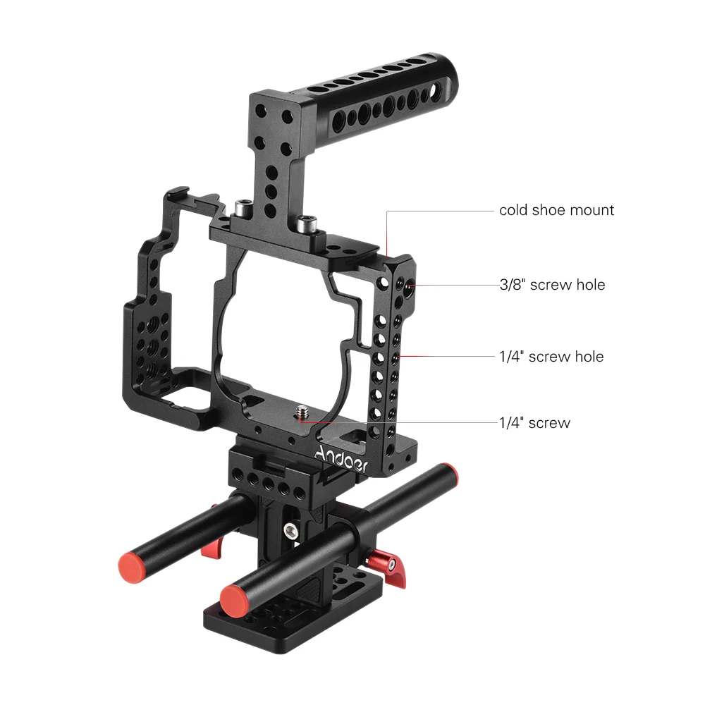 Andoer алюминиевый сплав камера клетка комплект видео фильм решений стабилизатор системы для sony A7/A7R/A7S камера