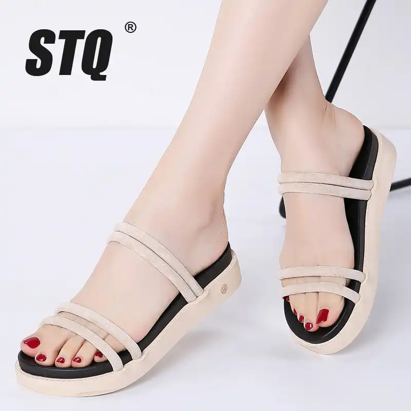 black flat heel sandals