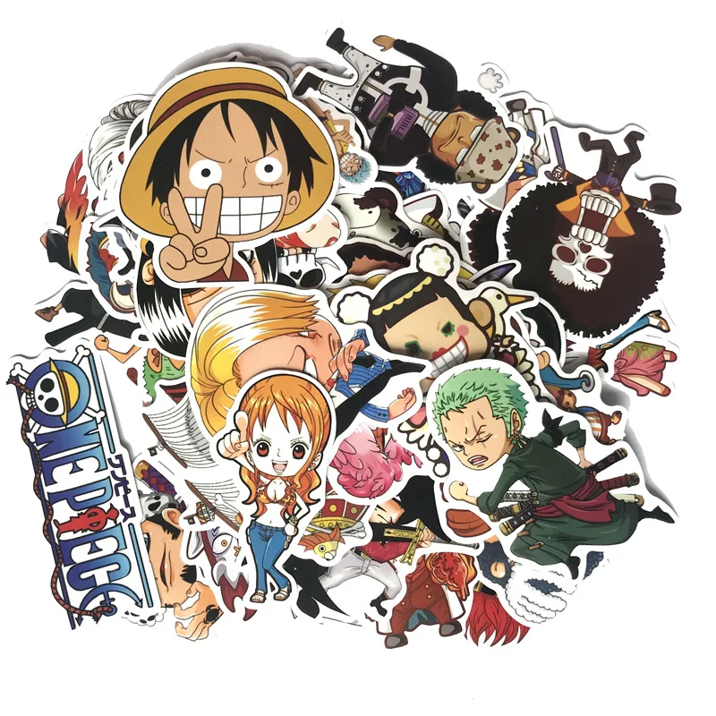 

50pcs Japan Anime One Piece Figuras Luffy Zoro Nami Sabo Stickers Bomb Scrapbooking 2018 New Anime One Piece Poster Sticker Set