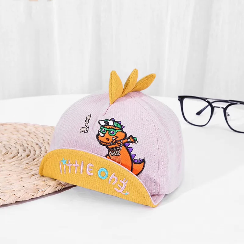 Spring Summer Cartoon Crocodile Hat Adjustable Baby Baseball Cap Cotton Newbornn Caps Soft Sunhat Baby Accessories 3-24M