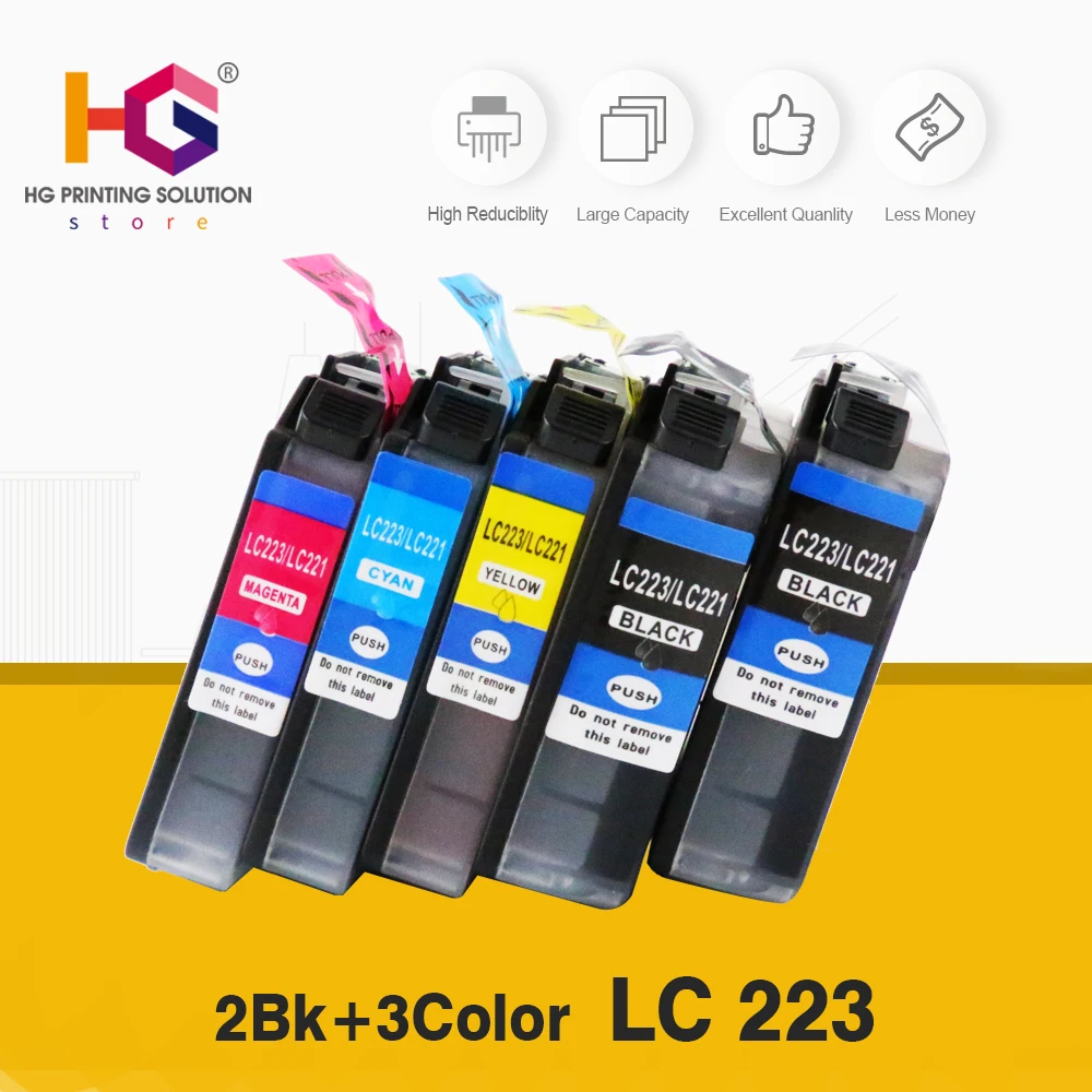 Замена для Brother LC223 LC 223 LC223Bk чернильный картридж DCP J562DW J4120DW MFC J480DW J680DW|Чернильные