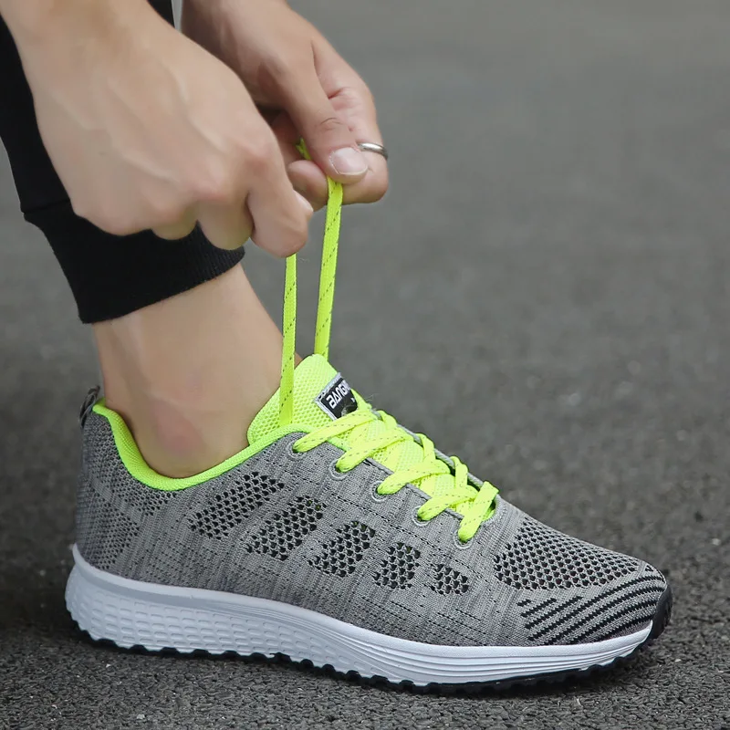 

Spring/Autumn Women Sneakers Trendy Ladies Breathable Air Mesh Flat Heels Sneakers Lace Up Running Shoes Zapatillas Mujer Casual