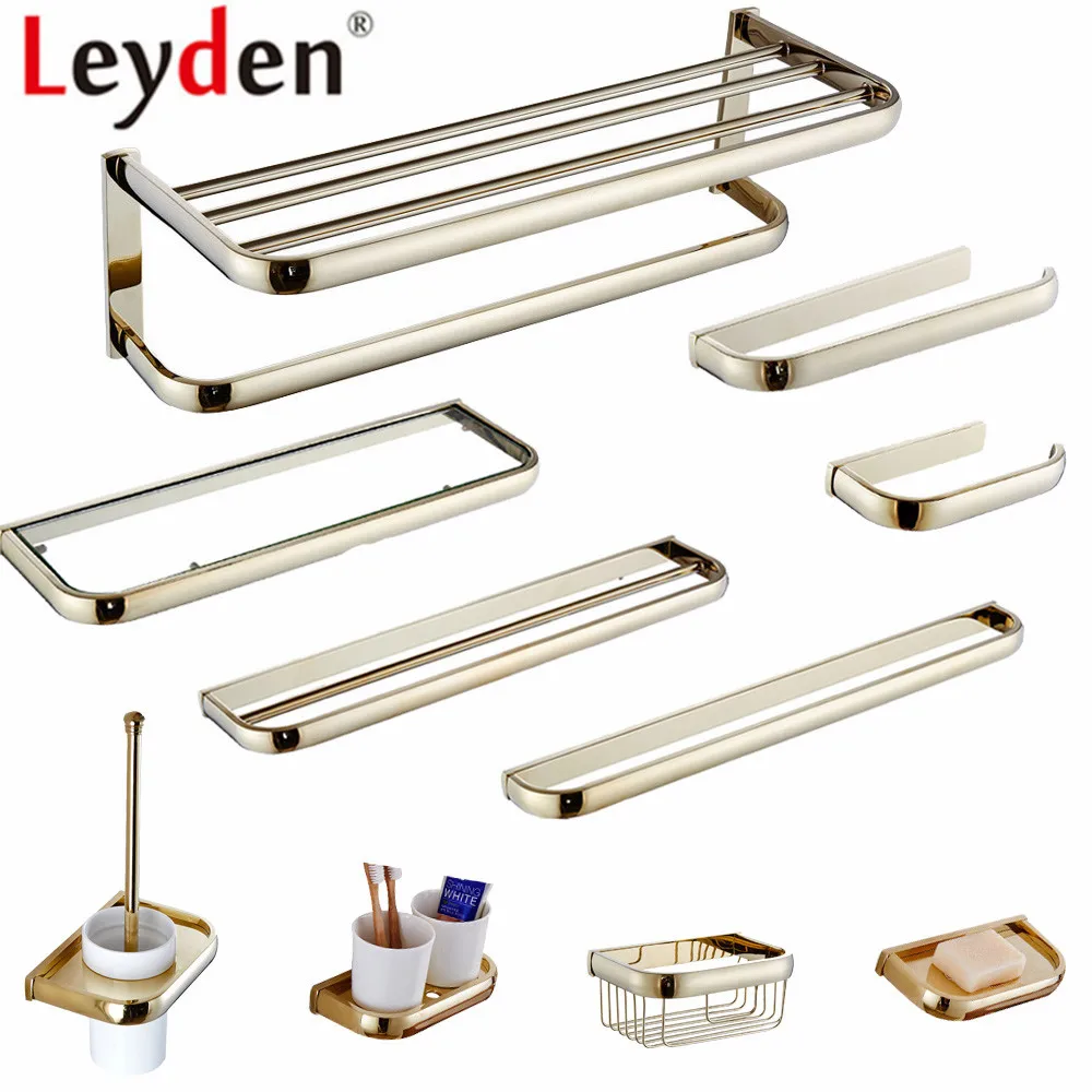 Leyden Gold Finish Toilet Paper Holder Towel Bar Bath Robe Hook Wall Mounted Solid Brass Towel Hanger Bathroom Accessories Set цена Leyden Gold Finish Toilet Paper Holder Towel Bar Bath Robe Hook Wall Mounted Solid Brass Towel Hanger Bathroom Accessories Set цены онлайн
