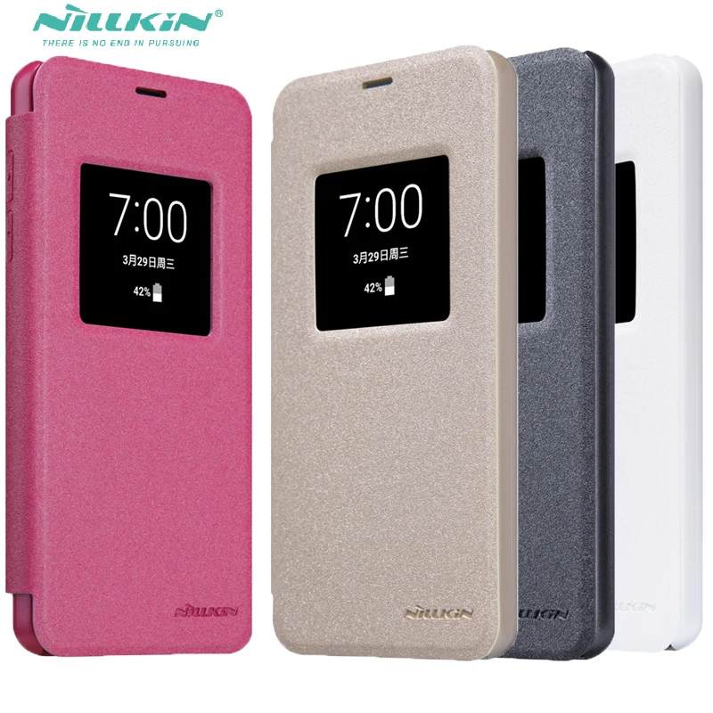 

Nillkin PC + Leather Cover For LG G6 Flip Case Window Time View