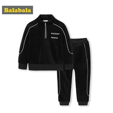 Balabala/Коллекция года, Детские комплекты одежды для мальчиков осенне-зимние комплекты хлопковое пальто с капюшоном, костюмы осеннее хлопковое пальто для маленьких мальчиков+ штаны, 2 предмета