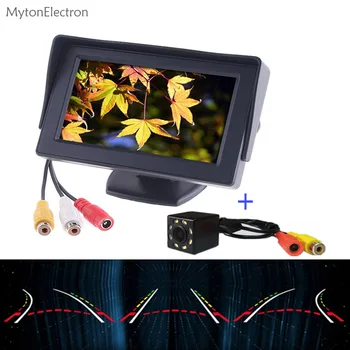 

Intelligent Dynamic Trajectory Tracks Parking line Rear view Backup Camera waterproof + 4.3 inch TFT Car Monitor Rearview screen