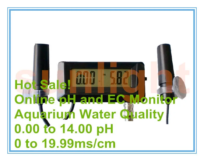 

Hot Sale! Courier Free Shipping Online Aquarium Water Quality Monitor pH and EC 2 in 1