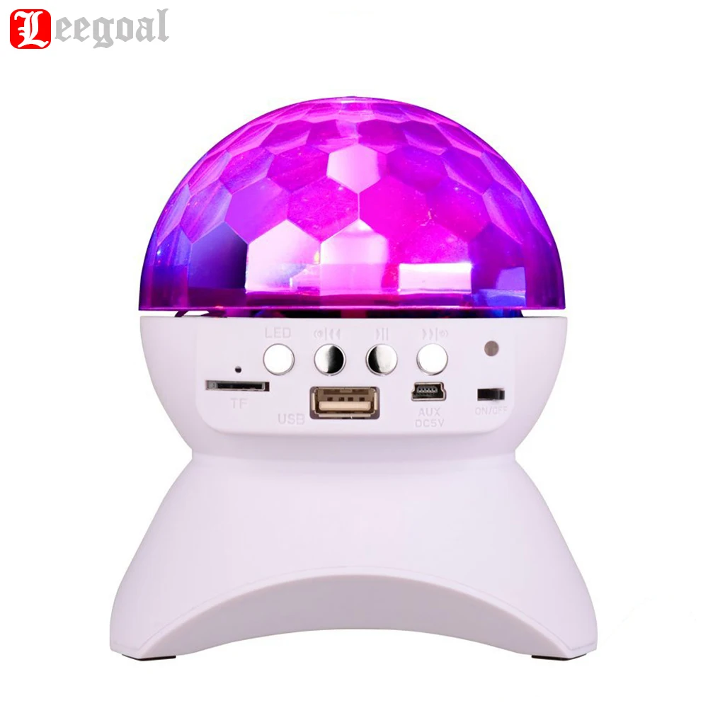

Disco DJ Party Bluetooth Speaker Support TF AUX FM Built-In Light Show Stage Effect Lighting RGB Color Changing LED Crystal Ball
