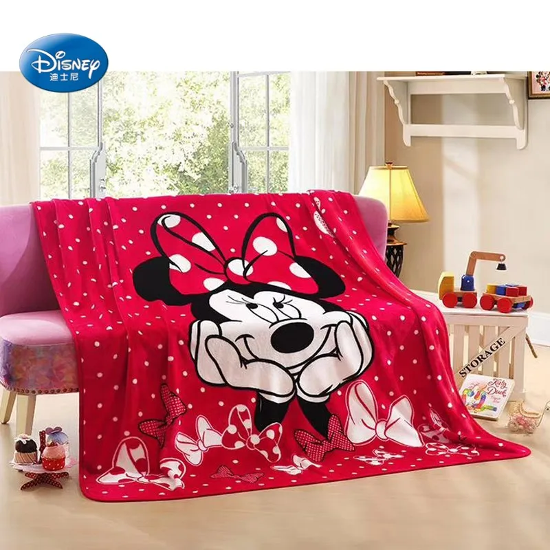 

Disney Red Minnie Plush Fuzzy Blanket Soft Warm Coral Fleece Blanket Throw Home Decor for Girls Children Brithday Present