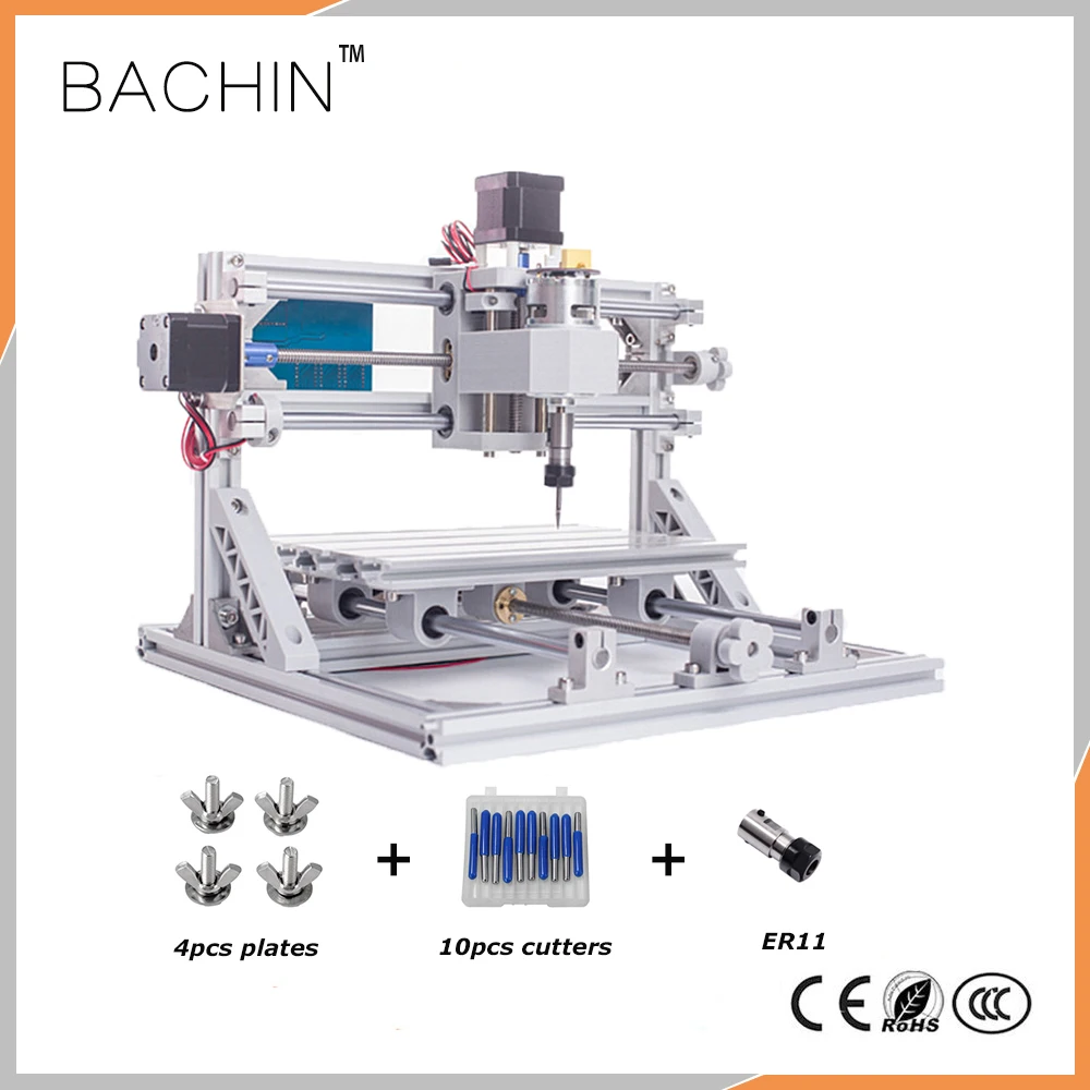 

CNC2418 DIY Laser Engraving machine, Pcb Milling Machine, Wood Carving Machine, Mini CNC Router, CNC2418 with ER11 Drilling Bits