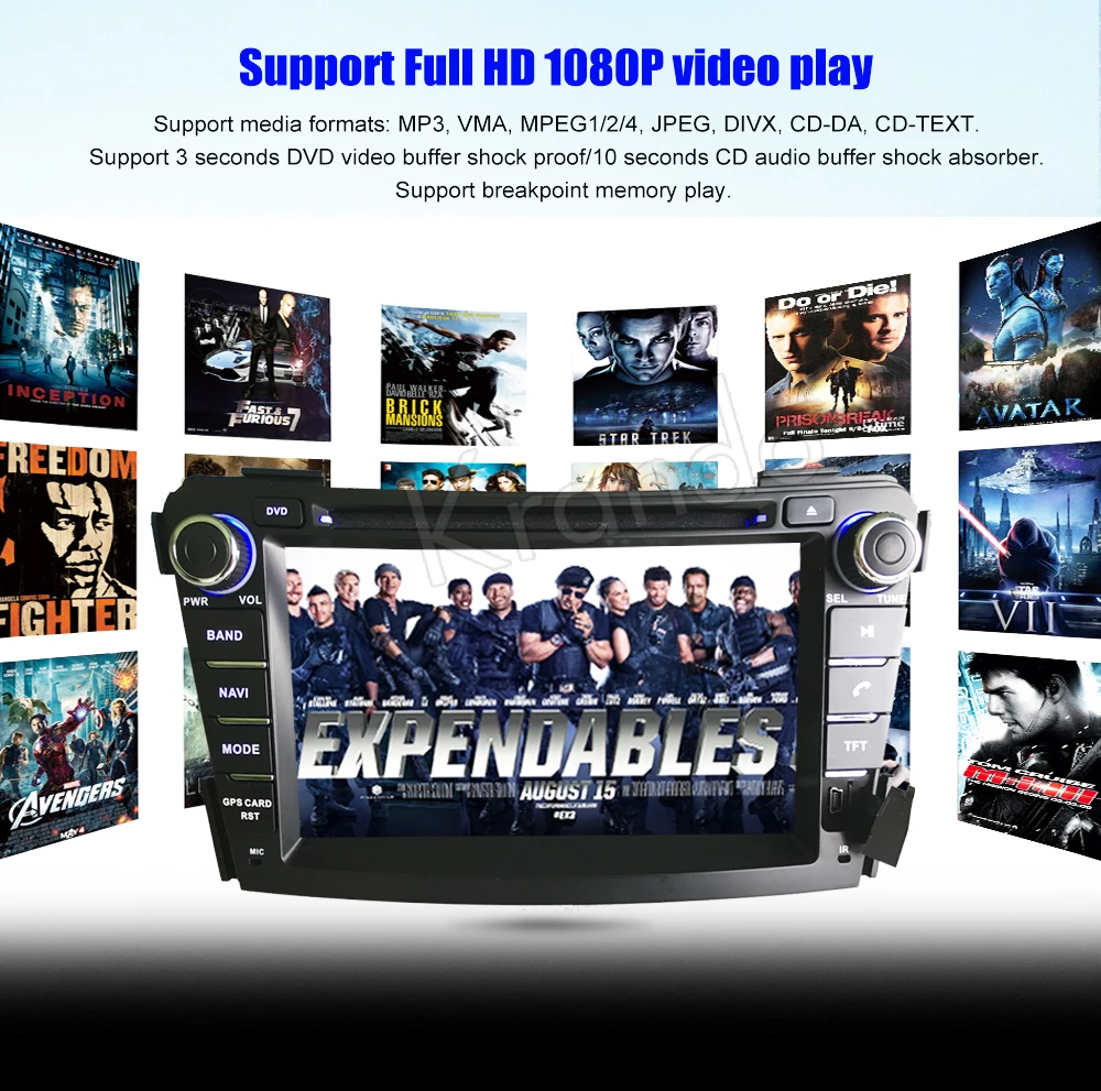 Discount Krando Android 9.0 car radio dvd player multimeida for hyundai i40 2011 2012 + car gps navigation system WIFI 3G DAB+ 5