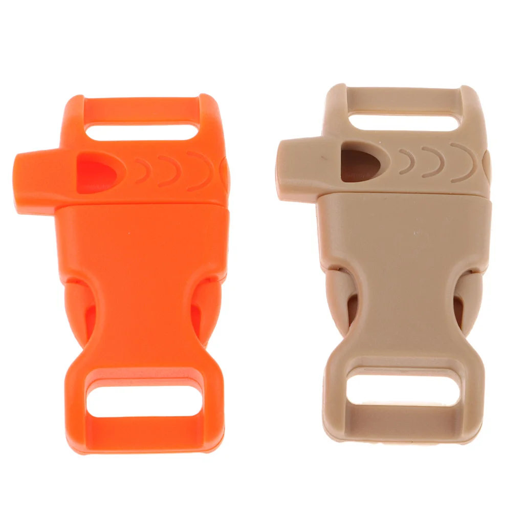 

10Pcs Emergency Whistle Buckle for Outdoor Camping Paracord Parachute Bracelet Cord Tool