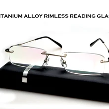 Occhiali Da Lettura Real, портативные очки без оправы, без оправы, чехол, очки для чтения для мужчин+ 1+ 1,5+ 2+ 2,5+ 3+ 3,5+ 4