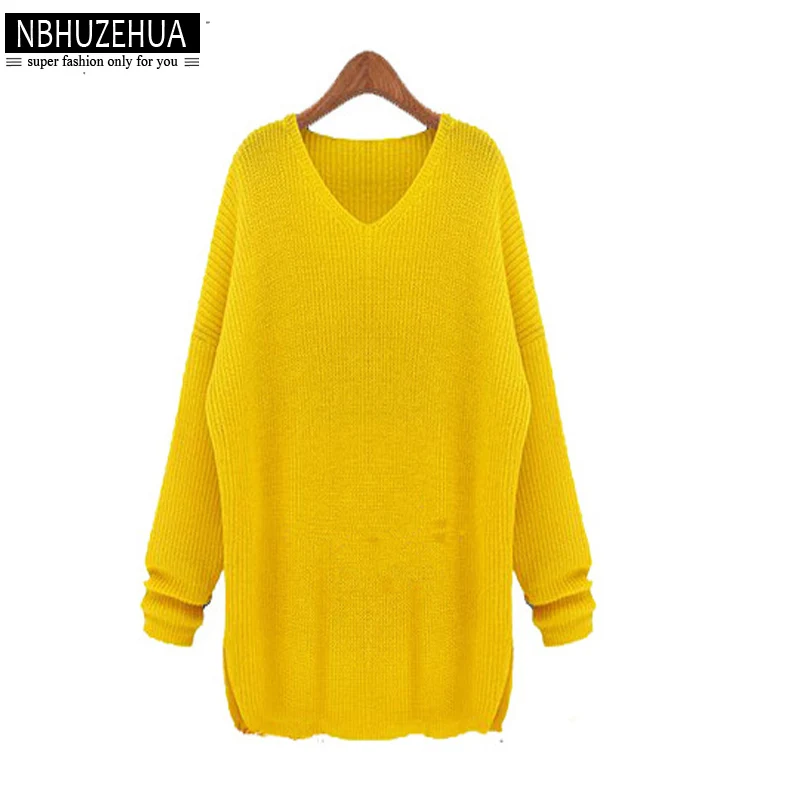 Nbhuzehua L-3XL 4XL Для женщин свитер и Пуловеры для Мода 2017 г. вязать Топы корректирующие