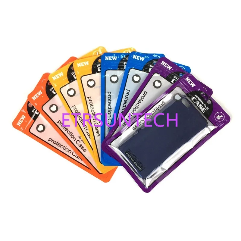 

2000Pcs/ Lot 12*21cm 4 colors Plastic Zip Lock Cell Phone Case Bags Mobile Phone Shell Packaging Zipper Pack For iphone 7 plus