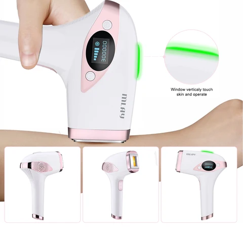 Indolor do Removedor do Cabelo do Ipl do Dispositivo da Remoção do Cabelo do Laser do Ipl de Refrigeração Máquina do Laser Gelo com 300000 Depilador Cabelo Laser de Refrigeração Flashes Uso Doméstico Uma do Ipl