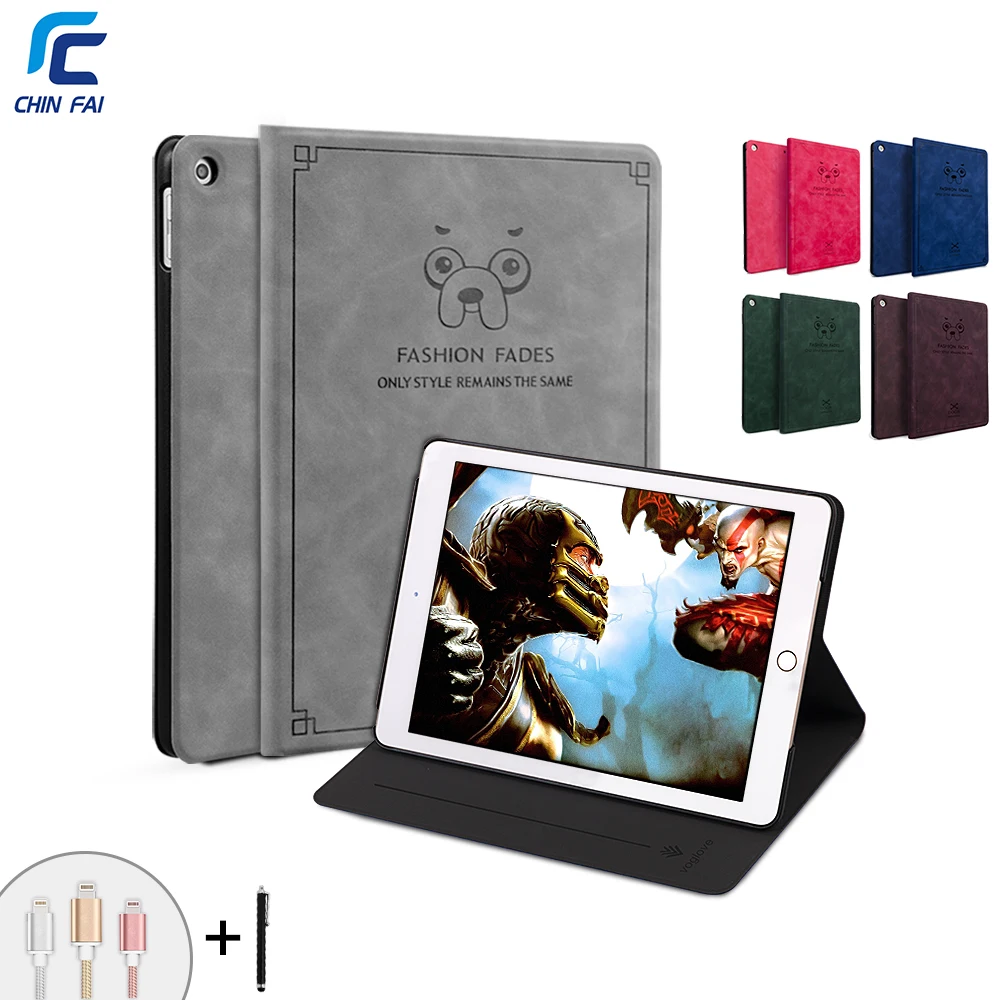 

CHIFAI Suede PU Cover For Apple iPad 2018 Shockproof Smart Case With Auto Sleep Scratch Proof Case For iPad Air 3 2017 9.7''