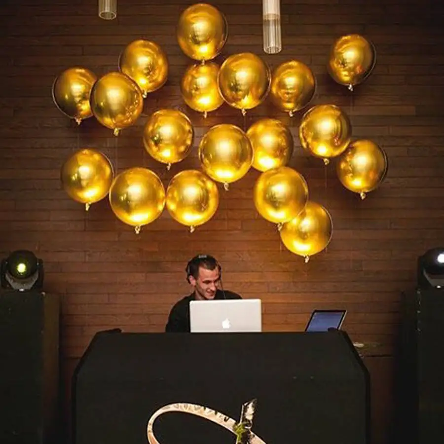 5 шт. 22 дюйма 4D круглые металлические объемные золотисто-серебристые фольгированные шары для свадьбы, дня рождения, вечеринки, Декор, гелиевые надувные шары, поставка