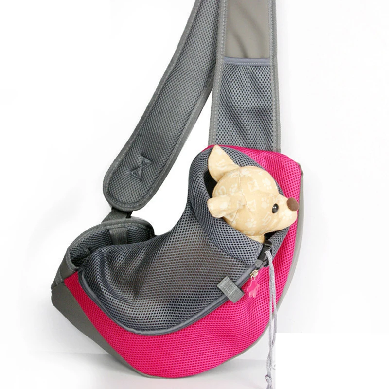 

Hot Sale Comfort Travel Mesh Dog Shoulder Bag Pet Backpack Carrier Carrying Cat Dog Puppy Small Animal Sling Front Carrier
