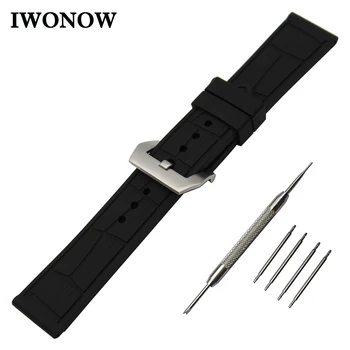 

Silicone Rubber Watch Band 22mm for LG G Watch W100 / W110 / Urbane W150 Stainless Steel Pre-v Buckle Strap Wrist Belt Bracelet