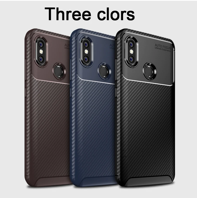 

Soft Bumper Silicone Carbon Fiber Case For Xiaomi Mi Mix 3 6X A2 Redmi Note 5 Pro Plus Case Cover Tpu luxury Shell coque Armor