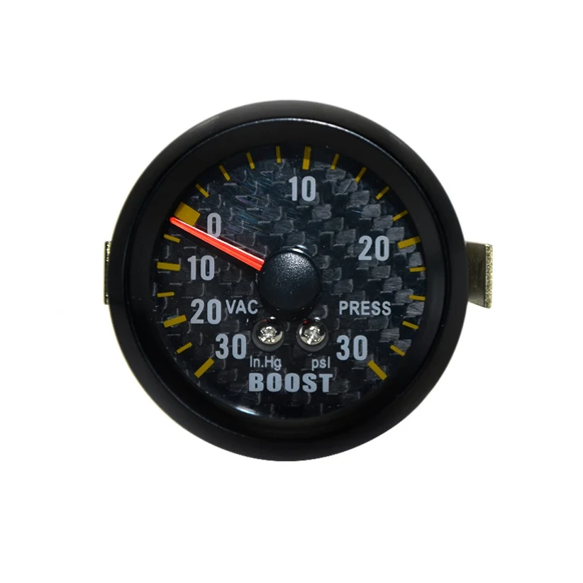 2" 52mm Carbon Fibre Face Black Rim Boost bar gauge/psi/water temp/oil temp/oil press/volts/tachometer/vacuum/ gauge pods - Цвет: Boost Psi