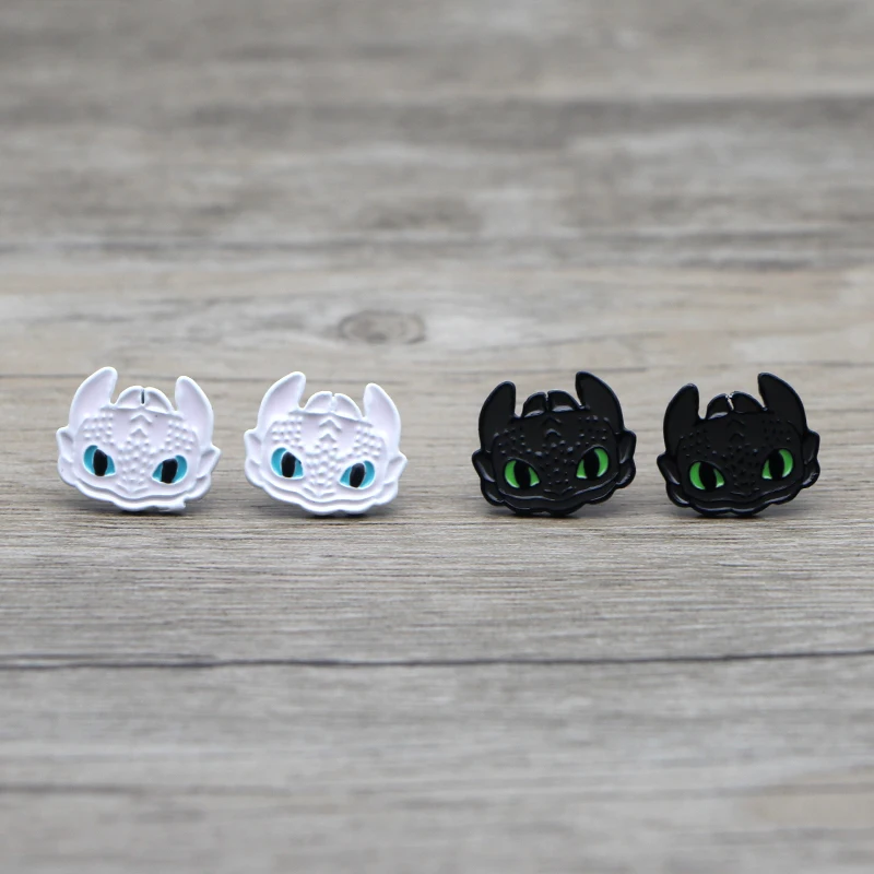 20 пар/лот DMLSKY Как приручить дракона 3 мультфильм милые серьги-гвоздики Эмаль серьги кулон для детей аксессуары для девочек M3319