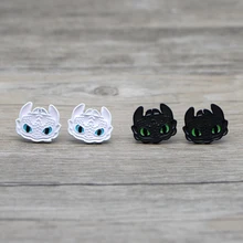 20 пар/лот DMLSKY Как приручить дракона 3 мультфильм милые серьги-гвоздики Эмаль серьги кулон для детей аксессуары для девочек M3319