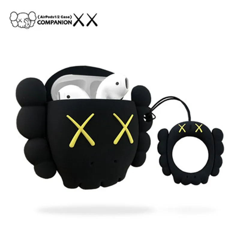 

Luminous Tide Brand KAWS Doll Apple Wireless Headset Silicone Protective Cover Ring Buckle Action Figure Collect Model Toy M1246