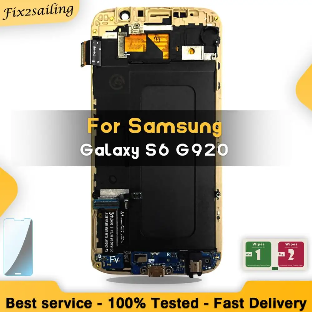 

TFT LCD For Samsung Galaxy S6 LCD Display G920F G920A G920T Touch Screen Digitizer Assembly With Frame 5.1''
