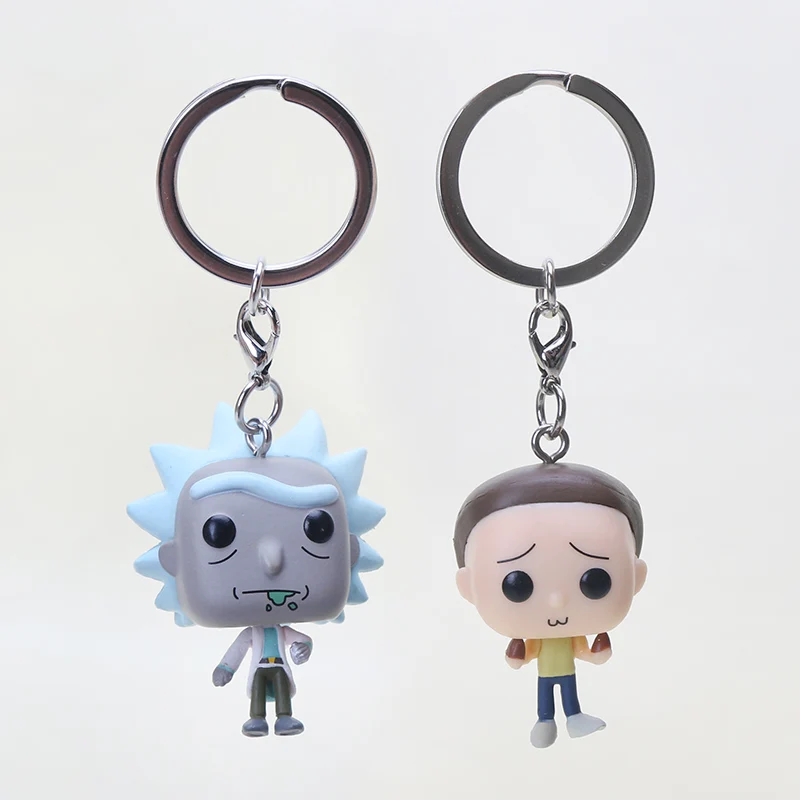 

Rick and Morty Keychain Figure Collection Model Toy Q vision Keyring Pendant Key Ring Key Chains 5cm