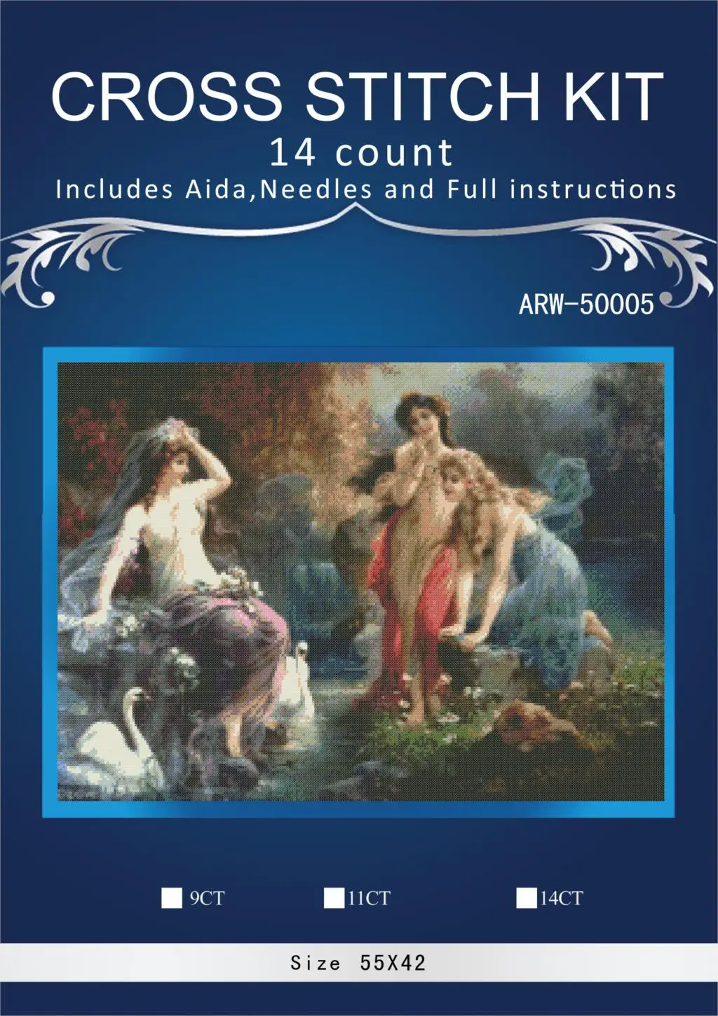 Embroidery Counted Cross Stitch Kits Needlework - Crafts 14 ct DMC color DIY Arts Handmade Decor girl angel swimming | Дом и сад