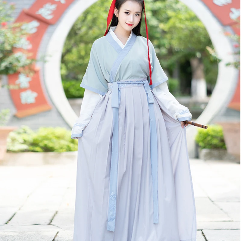 Hanfu мужской Китайский народный танец костюм для женщины ханьфу, косплей древние костюмы китайская Блузка Топы традиционное свадебное платье