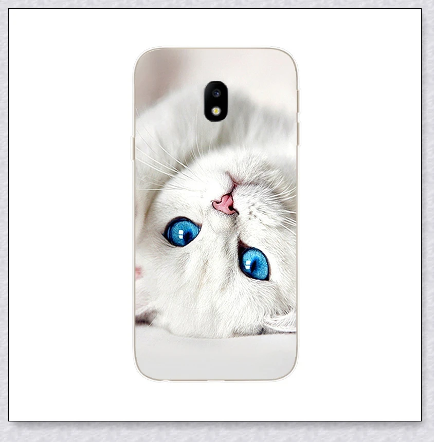 white cat Силиконовый чехол для samsung Galaxy J3 J330 F чехол 5,0 'роскошный мягкий с рисунком из ТПУ чехол для sm samsung J 3 330 F Fundas Coque - Цвет: white cat