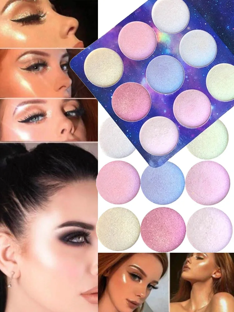 

Face Highlighter Palette Concealer Shimmer Glow Kit Highlight Bronzer Eyeshadow Powder Compact Makeup destacadores